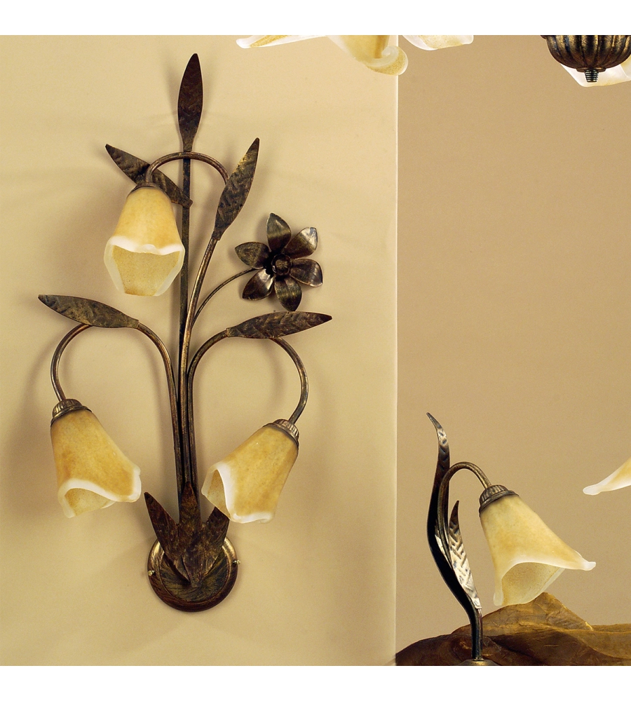 APPLIQUE 3 LUCE ONLI "ALGA" BRONZO E14